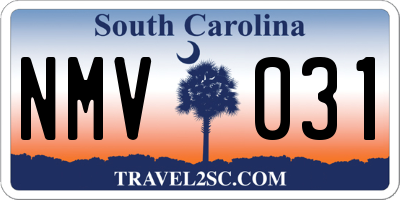 SC license plate NMV031