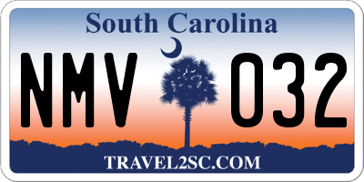 SC license plate NMV032