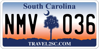 SC license plate NMV036
