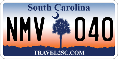 SC license plate NMV040