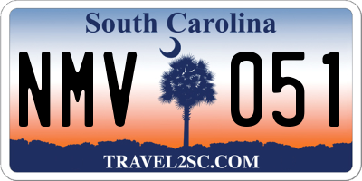 SC license plate NMV051