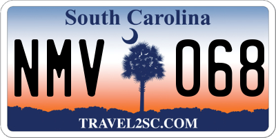 SC license plate NMV068