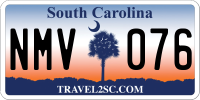 SC license plate NMV076