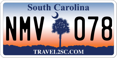 SC license plate NMV078