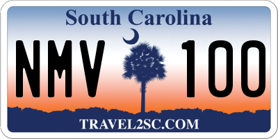 SC license plate NMV100