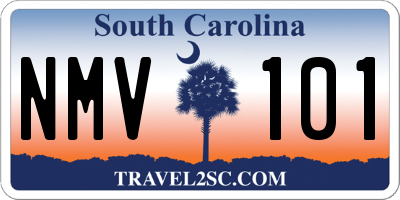 SC license plate NMV101