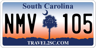 SC license plate NMV105