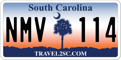SC license plate NMV114