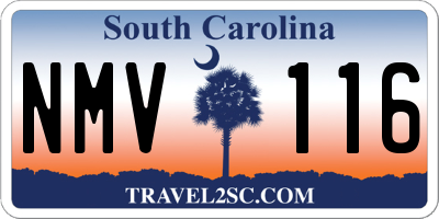 SC license plate NMV116