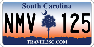 SC license plate NMV125