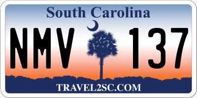 SC license plate NMV137