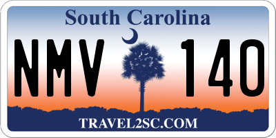 SC license plate NMV140