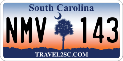 SC license plate NMV143