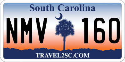 SC license plate NMV160
