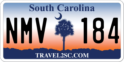 SC license plate NMV184