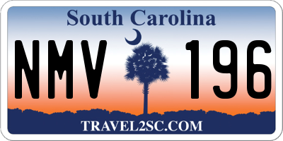 SC license plate NMV196
