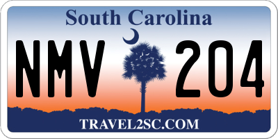 SC license plate NMV204