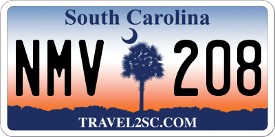 SC license plate NMV208