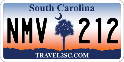 SC license plate NMV212