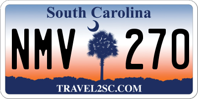 SC license plate NMV270