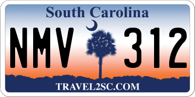 SC license plate NMV312