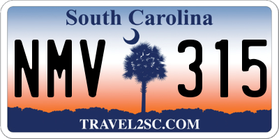 SC license plate NMV315