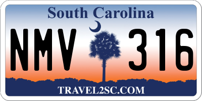 SC license plate NMV316