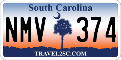 SC license plate NMV374