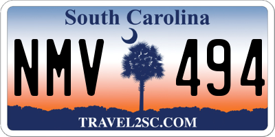 SC license plate NMV494