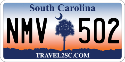 SC license plate NMV502