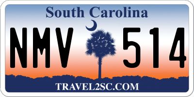 SC license plate NMV514