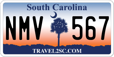 SC license plate NMV567