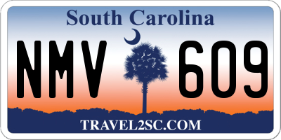 SC license plate NMV609