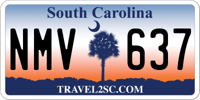 SC license plate NMV637