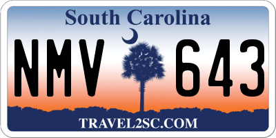 SC license plate NMV643