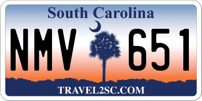 SC license plate NMV651