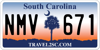 SC license plate NMV671