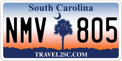 SC license plate NMV805