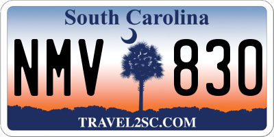 SC license plate NMV830