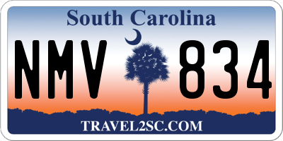 SC license plate NMV834