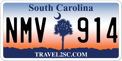 SC license plate NMV914