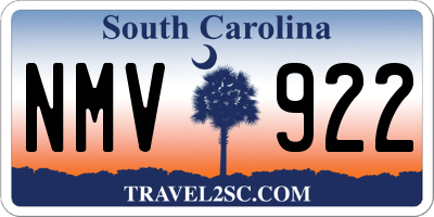 SC license plate NMV922