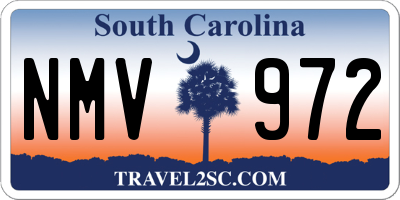 SC license plate NMV972