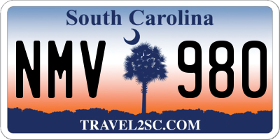 SC license plate NMV980
