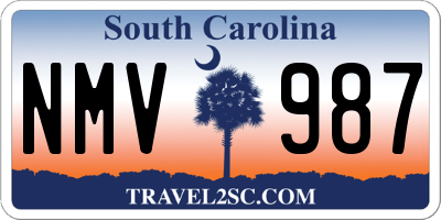 SC license plate NMV987