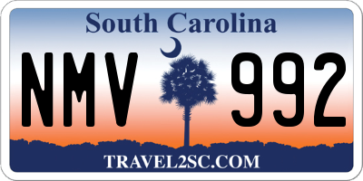 SC license plate NMV992