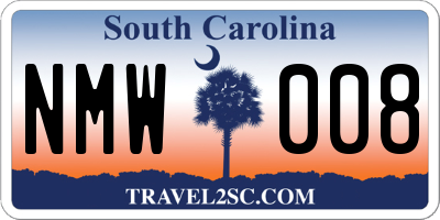SC license plate NMW008