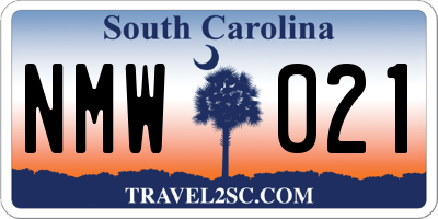 SC license plate NMW021