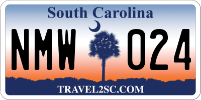 SC license plate NMW024