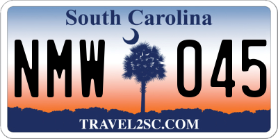 SC license plate NMW045